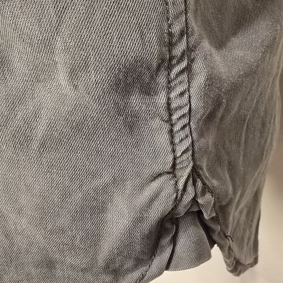 AMERICAN EAGLE Women's Oversized Button-Down Embroidered Back Olive Shirt Size S - Picture 6 of 13